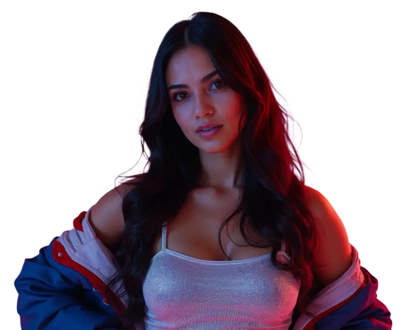 Mujer joven en un entorno vibrante, representando a Imperis, la agencia que transforma el tiempo de las mujeres en oportunidades financieras en la industria del live streaming.